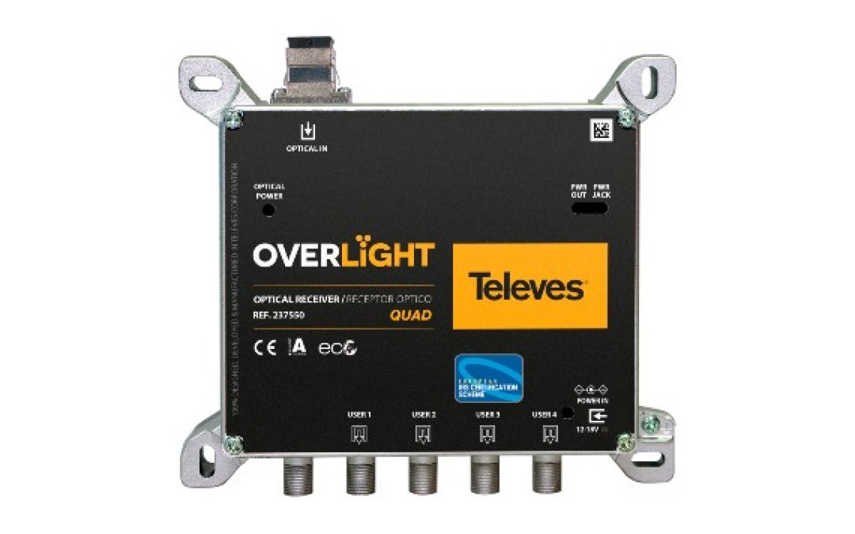 Televés amplía su gama Overlight  con un nuevo receptor óptico Quad